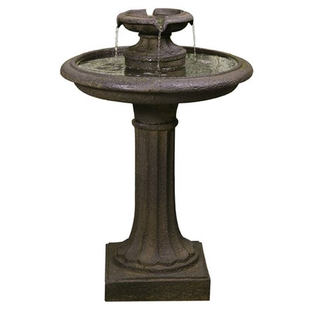 H71cm Maleda Antique Effect Bird Bath Water Fountain