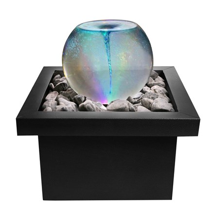 H52cm Vortex Whirlpool Orb Water Feature w/ Colour Lights | Indoor/Outdoor Use | Ambienté