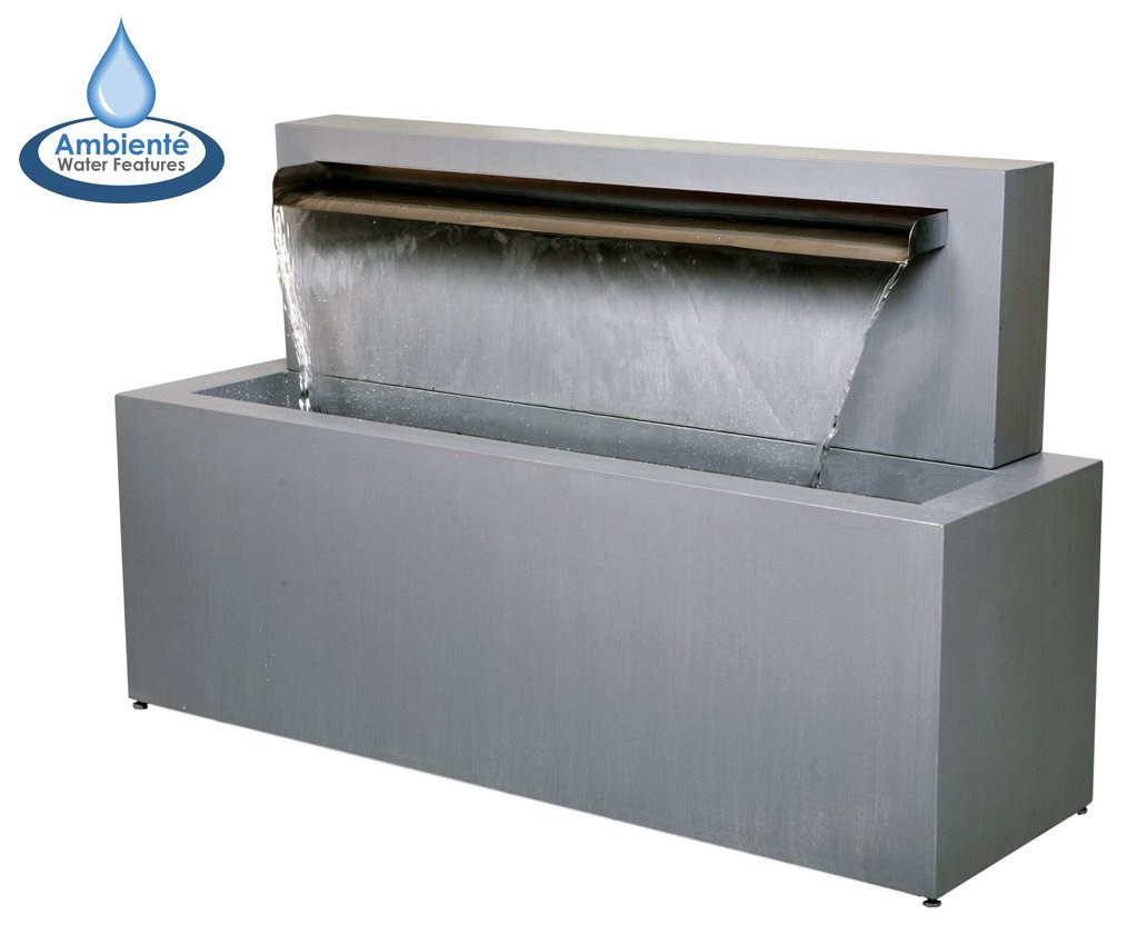 Brushed Stainless Steel Blade Cascade Trough Water Feature