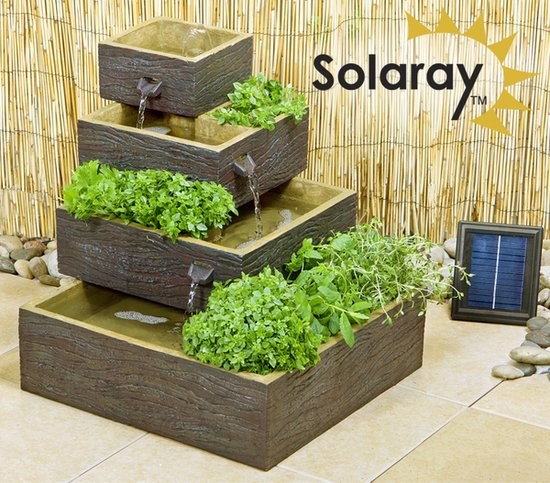 Dalton Solar 4-Tier Cascading Water Feature Planter