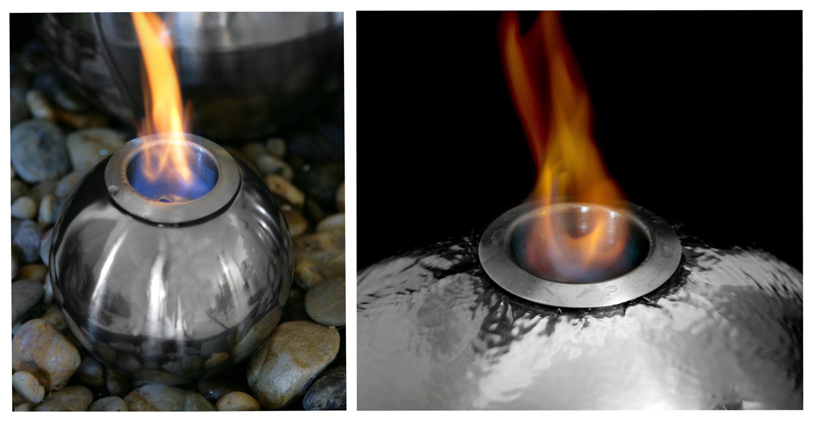 Magma Triple Sphere Stainless Steel Fire & Water Feature | Ambienté