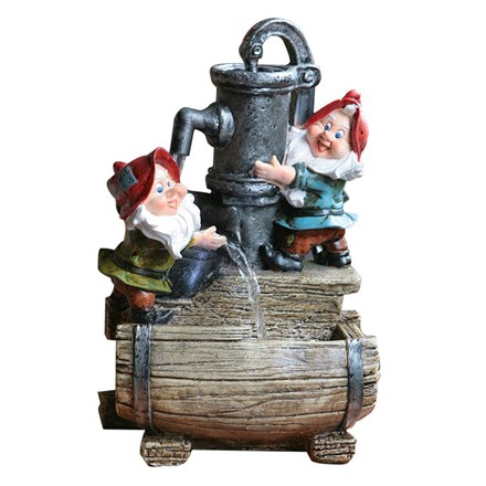 Garden Helpers Pump & Barrel Tabletop Water Feature With LED Lights