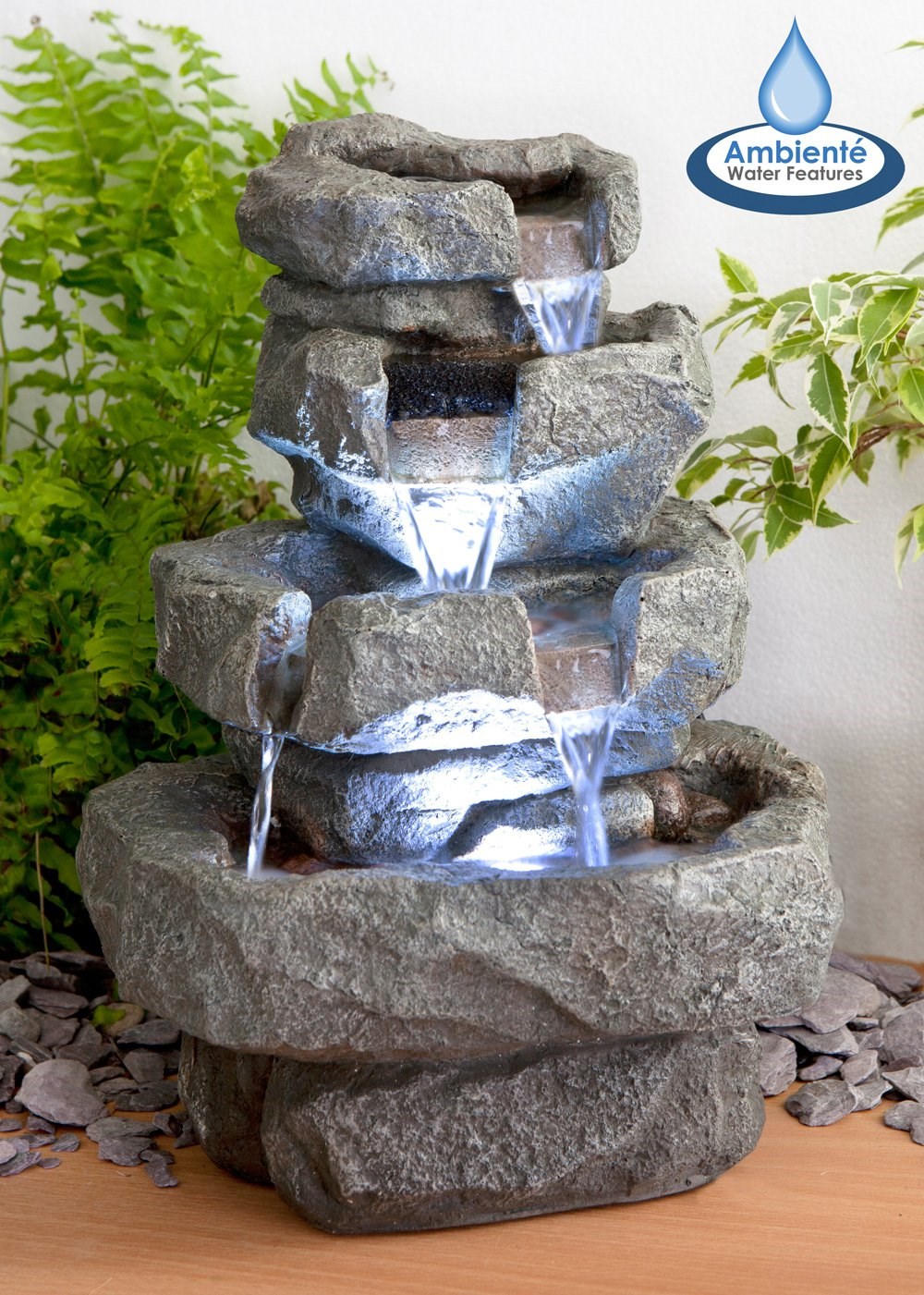 Shubunkin Spills 4-Tier Cascading Water Feature With LED Lights