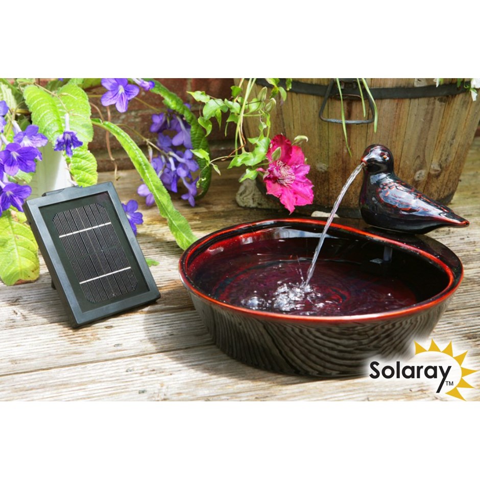 35cm Dove Solar Ceramic Water Feature by Solaray