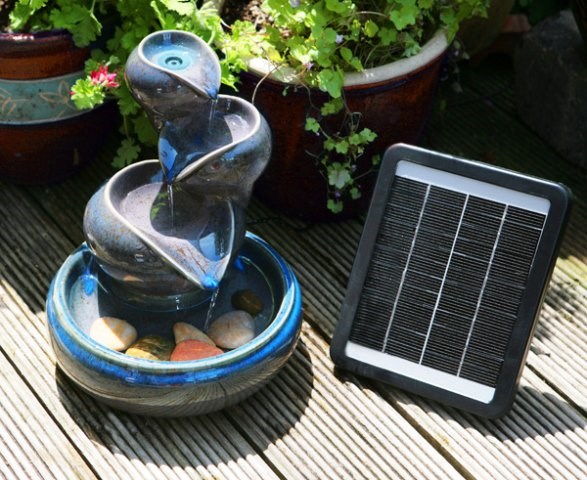 Cosmos Solar Oil Jar Ceramic Water Feature in Brown | Solaray