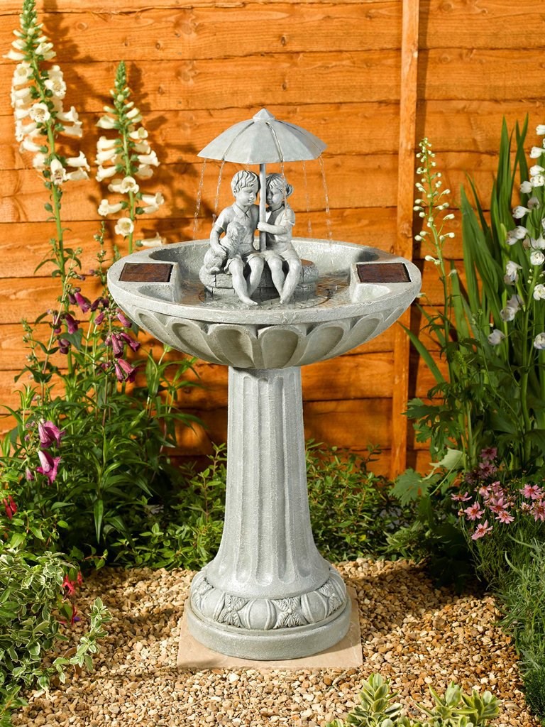 Umbrella Solar Bird Bath Water Fountain