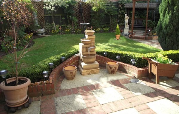 Kendal Warm Granite Effect 3-Tier Cascade Water Feature With LED Lights