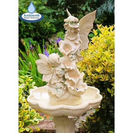 H105cm Fae Falls 4-Tier Cascading Water Feature with Lights by Ambienté