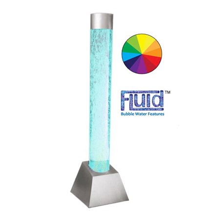 H130cm Bubble Tube Water Feature w/ Colour Chaning LEDs | Indoor/Outdoor Use - | Fluid