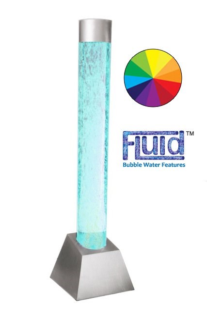 Bubble Tube Water Feature w/ Colour Chaning LEDs | Indoor/Outdoor Use - | Fluid