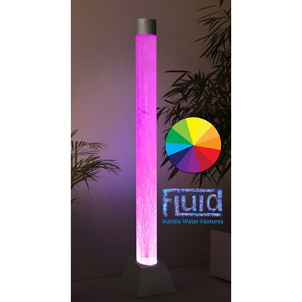 H183cm Bubble Tube Water Feature w/ Colour Changing LEDs | Indoor/Outdoor Use - | Fluid