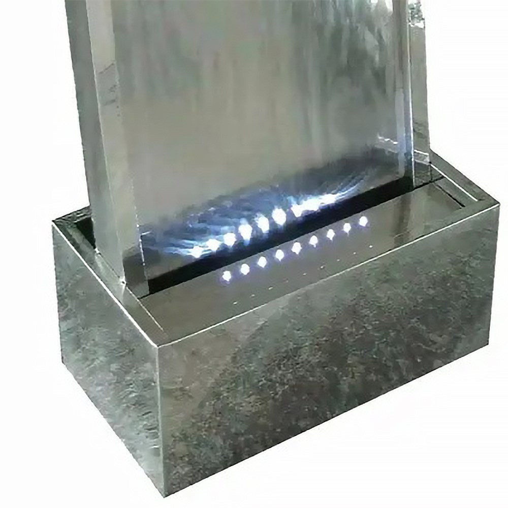 Peking Curved Stainless Steel Cascade Water Wall With LED Lights