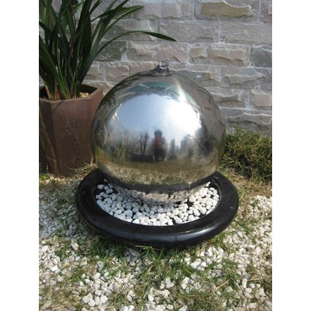 Alger Stainless Steel Sphere Water Feature with LED Lights