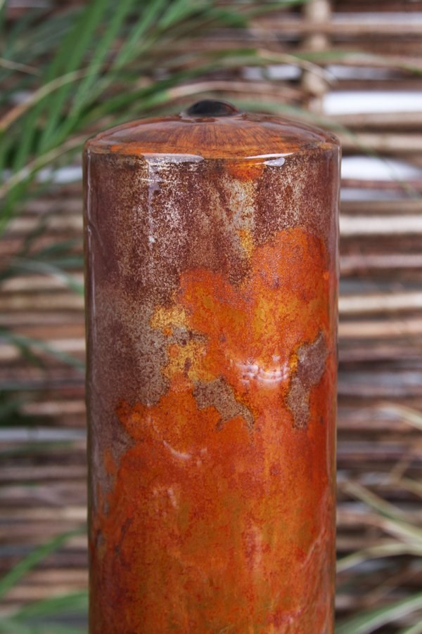 H135cm 3-Tiered Tubes Corten Steel Water Feature with Colour LEDs by Ambienté