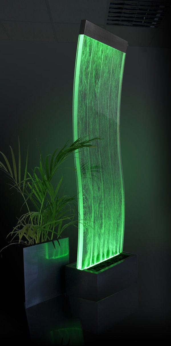 Cosmo Curved Bubble Water Wall w/ Colour Changing LEDs | Indoor Use | Fluid