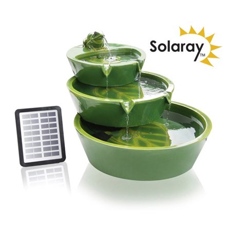H64cm Frog Cascading Solar Water Feature by Solaray