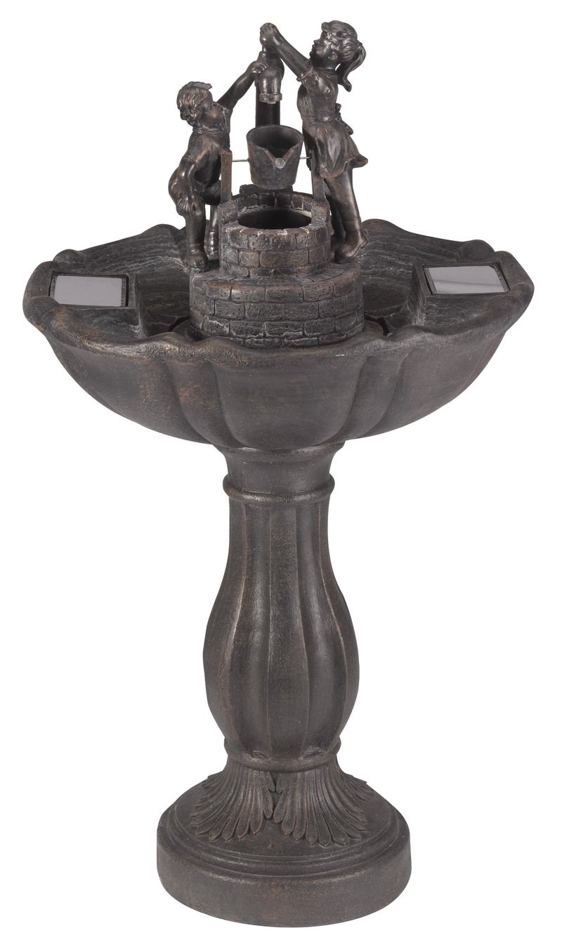 Tipping Pail Solar Bird Bath Water Feature