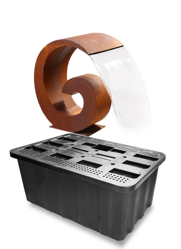 Sentosa Corten Steel Cascade Water Feature & Reservoir