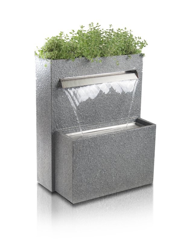 Cascata Delle Granite Touch Cascade Water Feature Planter With LED Lights