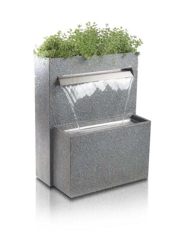 H89cm Cascata Delle Granite Touch Waterfall Planter with Lights by Ambienté