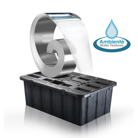 H65cm Atlantis Stainless Steel Water Feature with Lights by Ambienté
