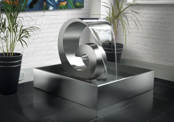 H2ft Atlantis Stainless Steel Cascade Water Feature with Lights by Ambienté