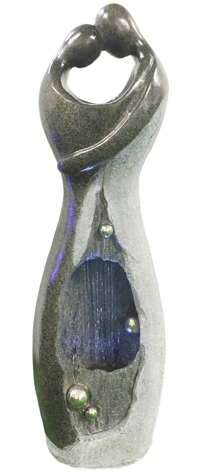 Embracing Couple Rain Effect Water Feature With LED Lights