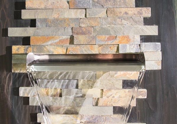 Dante Zinc & Stone Water Feature w/ Lights | Indoor/Outdoor Use | Ambienté