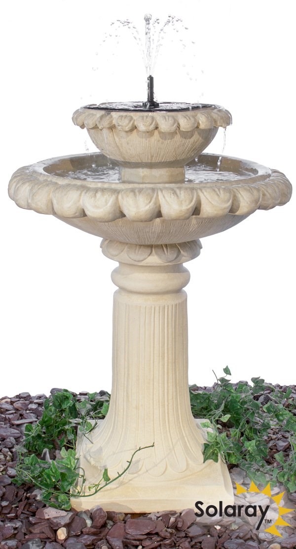 Victoriana Cast Stone Solar Bird Bath