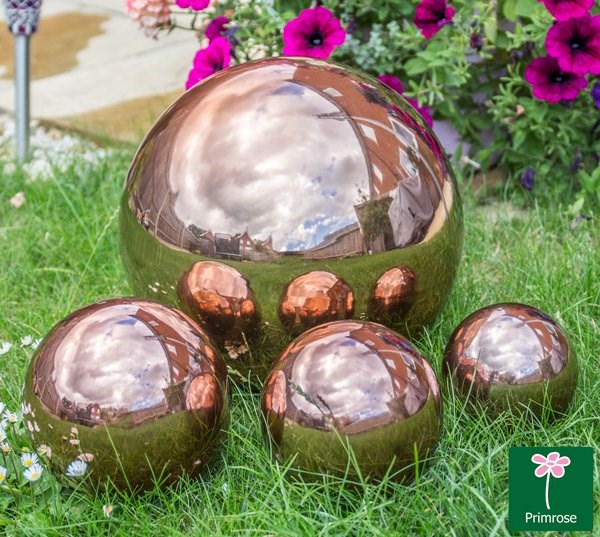15cm Copper Effect Stainless Steel Gazing Globe Sphere