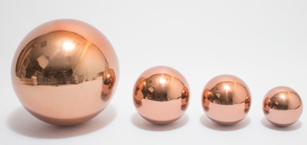 Set of 4 Copper Effect Stainless Steel Gazing Globe Sphere