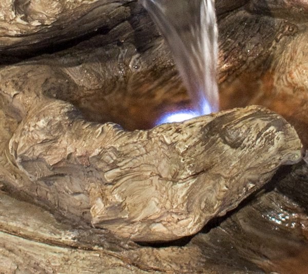 H51cm Nebraska Falls 4-Tier Log Cascade Water Feature with Lights by Ambienté
