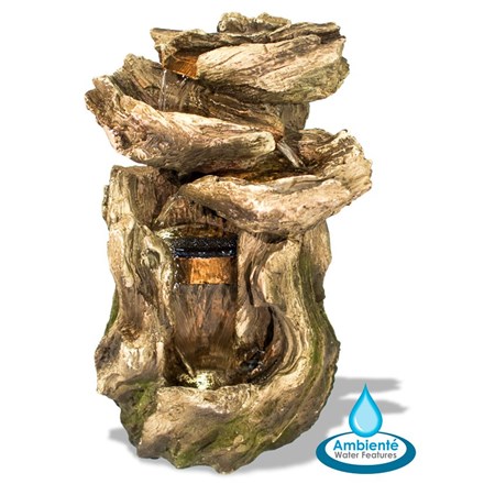H56cm Cherokee Falls 3-Tier Cascading Water Feature with Lights - by Ambienté
