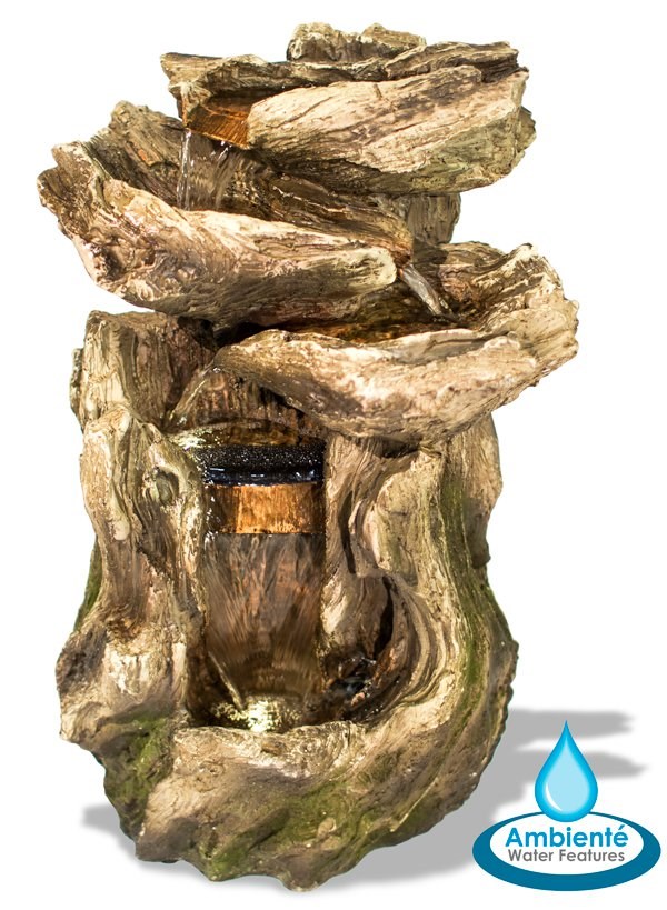 H56cm Cherokee Falls 3-Tier Cascading Water Feature with Lights - by Ambienté