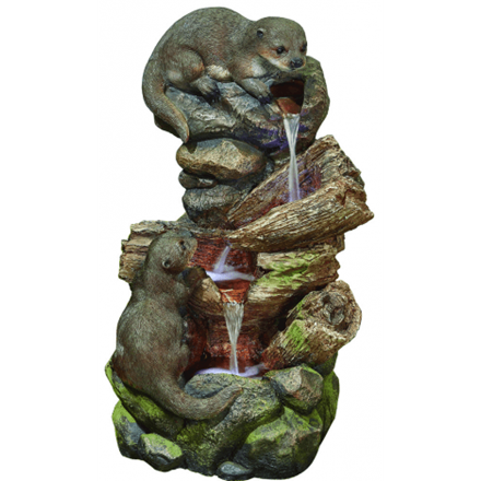 H77cm Otter Pools Water Feature with Lights
