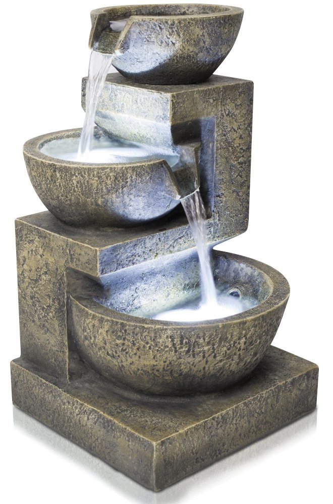 Kendal 3-Tier Cascading Water Feature w/ Lights | Indoor/Outdoor Use | Ambienté