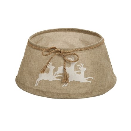 56cm Burlap With Reindeer Christmas Tree Skirt