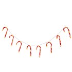 Set Of 10 Battery Operated Christmas Candy Cane String Lights