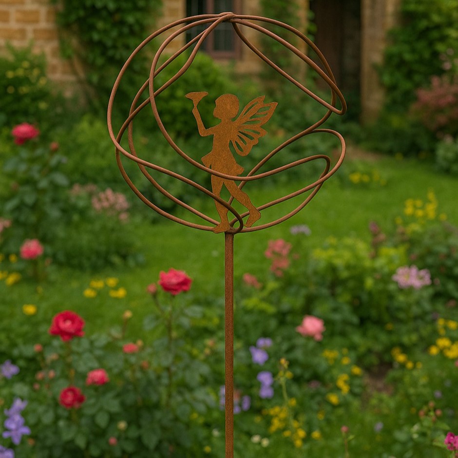 Tangle Ball On 4ft Stem With Standing Fairy
