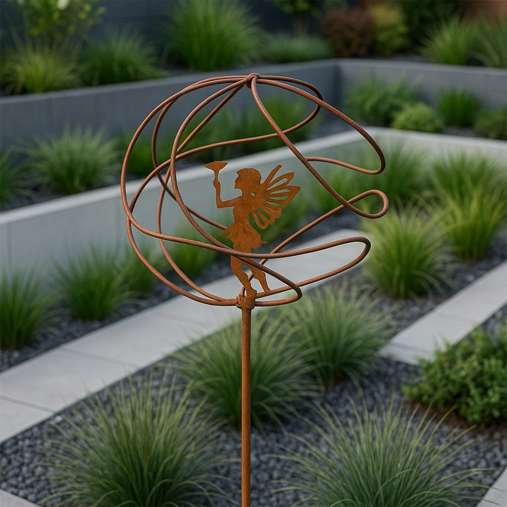 Tangle Ball On 4ft Stem With Standing Fairy