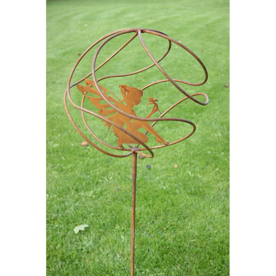 Tangle Ball On 4Ft Stem With Sitting Fairy