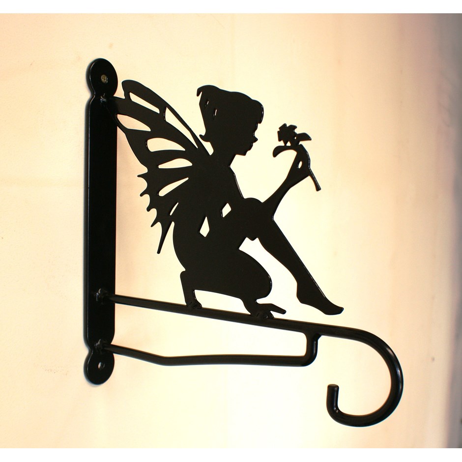 Fairy With Flower Hanging Basket Bracket