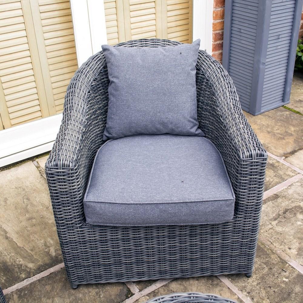 Bunbury Four Seater Rattan Sofa Set In Grey By Rowlinson