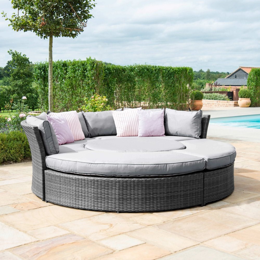 Chelsea Gardenlifestyle Round Suite With Glass Table Top Grey