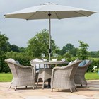 Oxford 4 Seater Garden Round Table Dg Set With Chairslight Grey