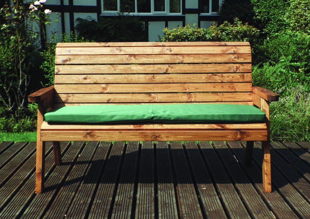 Three Seater Winchester Bench With Green Cushions And Fitted Cover (Hb20G)
