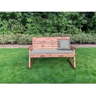 Charles Taylor Wooden Garden Three Seater Rocker With Grey Cushion