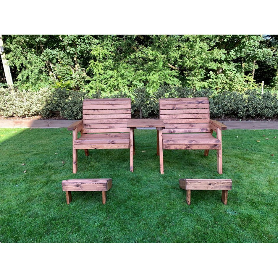 Charles Taylor Wooden Garden Grand Twin Straight C/W Footstools