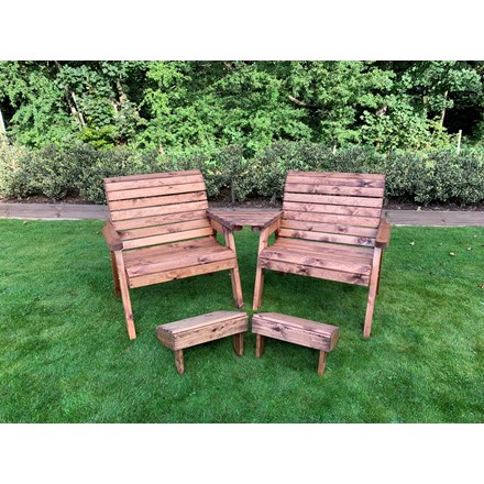 Charles Taylor Wooden Garden Grand Twin Angled C/W Footstools