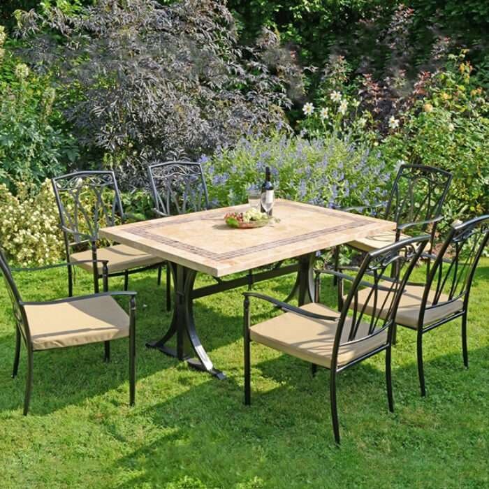 Charleston Dining Table With 6 Ascot Chairs Set
